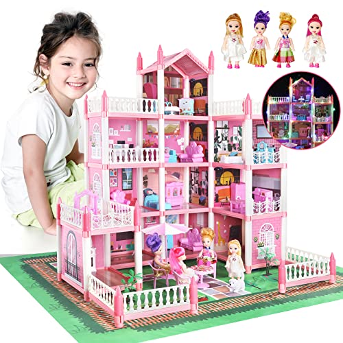 Puppenhaus Traumhaus für Mädchen,Spielzeuge ab 6 Jahren Mädchen,Spielhaus Geschenk Lernspielzeug für Jungen Mädchen… von Anby families