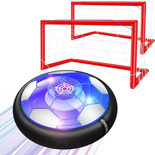 Air Power Fußball Set Inkl 2 Tore, Hover Power Soccer Football Aufladbar mit LED Beleuchtung Ball und Schaumstoßstange, Outdoor Indoor Fussball Geschenke für Kinder Jungen Mädchen 3-12 Jahren von Ancesfun