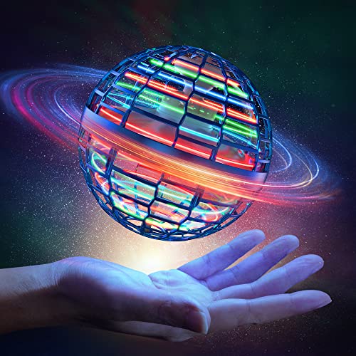 Flying Orb Ball Toys, Wiederaufladbare Zaubernebel-LED-Leuchten Bumerang-Schwebeball mit 360 ° Rotierender Spinner UFO Mini-Drohne für Kinder Erwachsene Jungen Mädchen Indoor & Outdoor (Blau) von Ancesfun