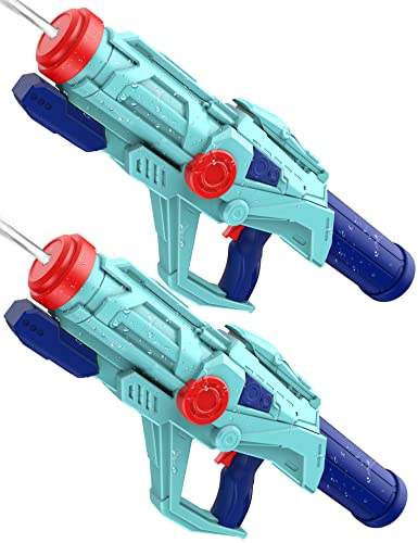 Wasserpistole, XXL Water Soaker Gun 33 ft Long Shooting Range Powerful Blaster mit 750ML Großer Super Pistole Spielzeug für Sommer Draussen Wasser Spielzeug Erwachsene & Kinder (2 PCS) von Ancesfun