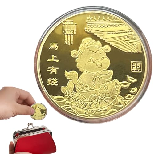 Ancsttu Chinesische Neujahrsmünze,Sammlerstücke für Segensmünzen | 2026 Jahr des Pferdes Andenken Deko Für Chinesisches Neujahr Zuhause Schreibtisch Bücherregal Für Erwachsene Kinder Sammler Ancsttu Chinesische Neujahrsmünze,Sammlerstücke für Segensmünzen | 2026 Jahr des Pferdes Andenken Deko Für Chinesisches Neujahr Zuhause Schreibtisch Bücherregal Für Erwachsene Kinder Sammler von Ancsttu