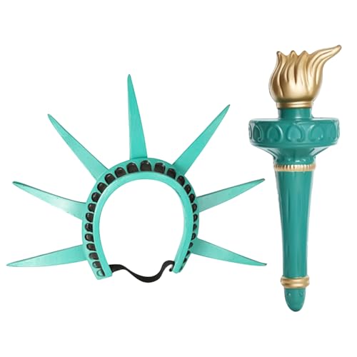 Ancsttu Fackel Der Freiheitsstatue Krone Der Freiheitsstatue, Verstellbares Stirnband Und Fackel Kombination Cosplay Kostümzubehör Set Für Damen Weihnachtsfeier Ancsttu Fackel Der Freiheitsstatue Krone Der Freiheitsstatue, Verstellbares Stirnband Und Fackel Kombination Cosplay Kostümzubehör Set Für Damen Weihnachtsfeier von Ancsttu