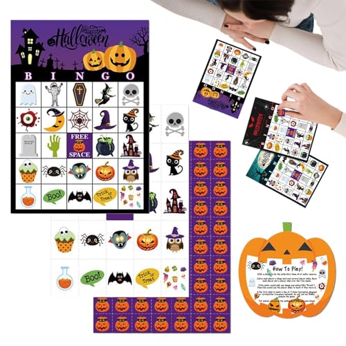 Ancsttu Halloween Spiele Für Erwachsene - 24 Spieler Karten Spiel Für Feiertage,Gesellschaftsspiel für Kinder Klassenzimmer Zuhause Reisen Familientreffen Ancsttu Halloween Spiele Für Erwachsene - 24 Spieler Karten Spiel Für Feiertage,Gesellschaftsspiel für Kinder Klassenzimmer Zuhause Reisen Familientreffen von Ancsttu