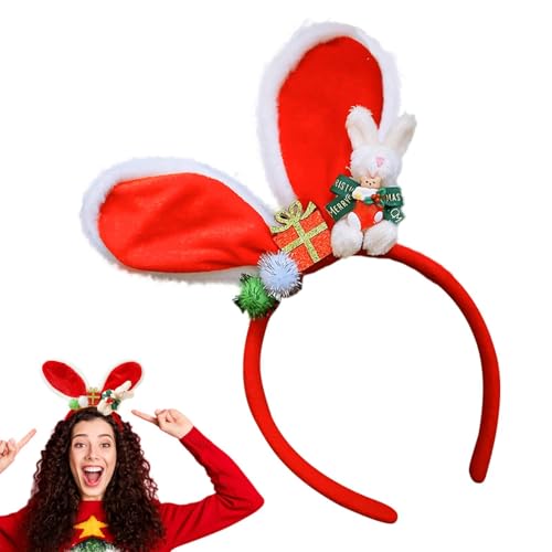 Ancsttu Hasenohren Stirnband,Hasen Stirnband,Kostüm-Haar-Accessoires - Hasenohren-Stirnband, Weihnachtsohren für Damen, Erwachsene, Kinder, Weihnachts-Stirnband für Cosplay-Kostüme, Zubehör von Ancsttu