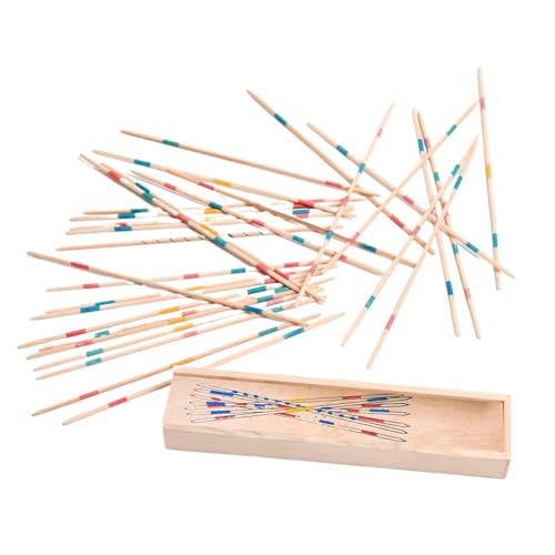 Ancsttu Hölzerne Pick-Up-Stöcke, Koreanisches traditionelles Spiel,Buntes Balancespiel aus Holz mit 31 Stäbchen - Klassisches Pick-Up-Sticks-Spielzeug, lustige Vorschul-Lernaktivität für Kinder von Ancsttu