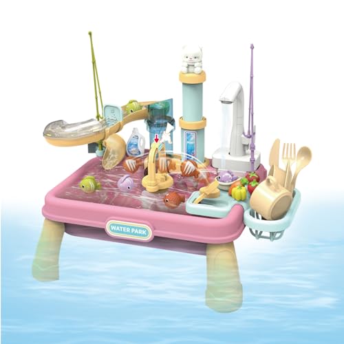 Ancsttu Kinder Wassertisch - Wasser Und Sand Spieltisch Für Kinder - Interaktives Spielzeug Für Draußen Ancsttu Kinder Wassertisch - Wasser Und Sand Spieltisch Für Kinder - Interaktives Spielzeug Für Draußen von Ancsttu