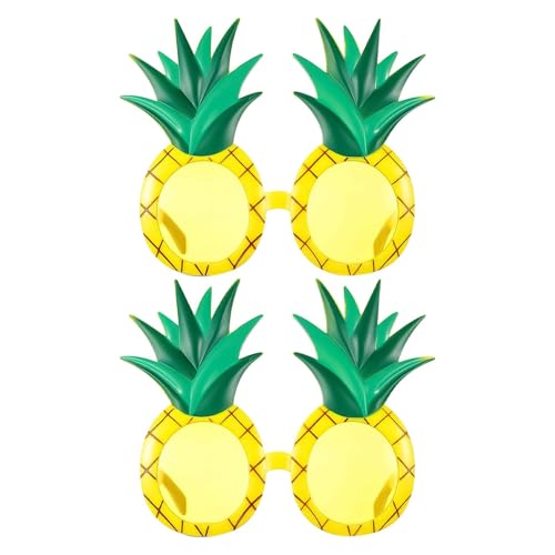 Ancsttu Lustige Sonnenbrille für Erwachsene – 2 Paar lustige Ananas-Sonnenbrillen in Fruchtform, tropische Hawaii-Sonnenbrille, Ananas-Geschenke, hawaiianische Stand-Requisiten für Sommer, Pool, von Ancsttu