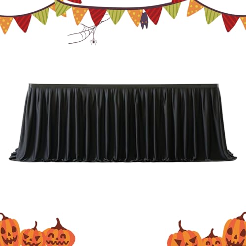 Ancsttu Party r - Waschbar Schwarz Volant Tischdecke - 1,8m 2,7m 4,Zubehör Für Party Taufe Bankett Karneval Hochzeit Weihnachten Halloween Abschlussfeier Baby Shower Ancsttu Party r - Waschbar Schwarz Volant Tischdecke - 1,8m 2,7m 4,Zubehör Für Party Taufe Bankett Karneval Hochzeit Weihnachten Halloween Abschlussfeier Baby Shower von Ancsttu