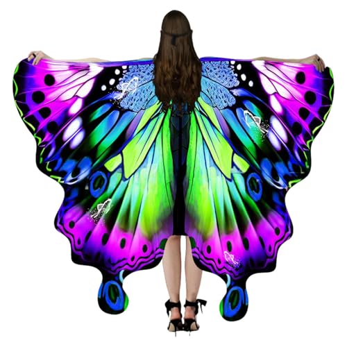 Ancsttu Schmetterlingsflügel Für Erwachsene,Schmetterlingscape Umhang Mit Flügeln - Frauen Umhang Für Rollenspiel Bühne Karneval Fasching Verkleidungsparty Ancsttu Schmetterlingsflügel Für Erwachsene,Schmetterlingscape Umhang Mit Flügeln - Frauen Umhang Für Rollenspiel Bühne Karneval Fasching Verkleidungsparty von Ancsttu