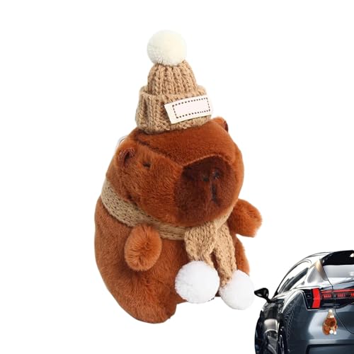 Capybara Plüschtier Anhänger, Auto Capybara Ornament Capybara Plüschtier Lustige Capybara Kuscheltier Capybara Stofftier, Externe Puppe Für Die Meisten Fahrzeuge von Ancsttu