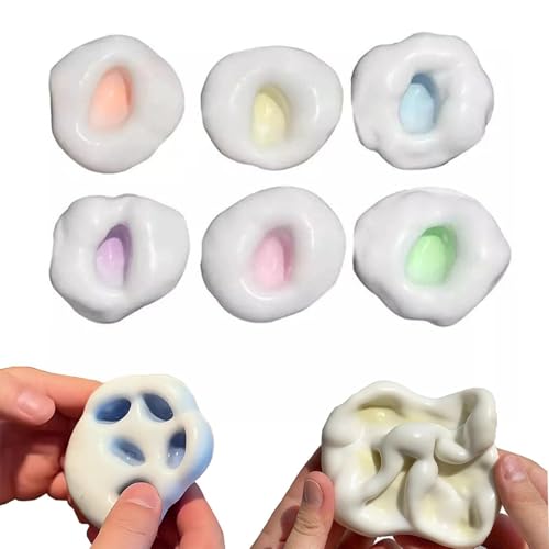 Stress Relief Sand Glutinous Balls, 6 stück Langsames Aufsteigendes Squeeze Spielzeug Sensorisches Quetschspielzeug Anti Stress Spielzeug Stressabbau Bälle Für Kinder Und Erwachsene von Ancsttu