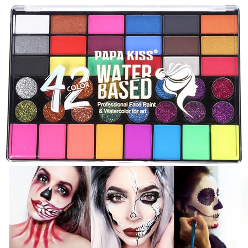 Halloween Children's Make Up Set, 42 Farben Bemalt Bühnen Make up Kreativität DIY, Wesentlich Bemaltes Make up Geeignet für Halloween-Themenaufführungen Weihnachten, Bühnenaufführungen von Ancuioyz