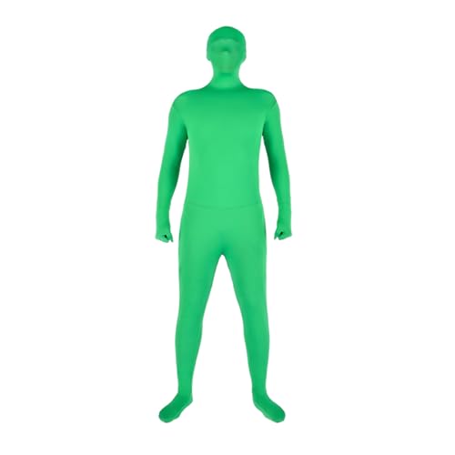 Andoer Ganzkörperfotografie Chromakey Green Anzug Unisex Erwachsene Grüner Bodysuit Stretch Kostüm für Foto Video Special Effect Festival Cosplay Karneval,180cm/71in Höhe von Andoer