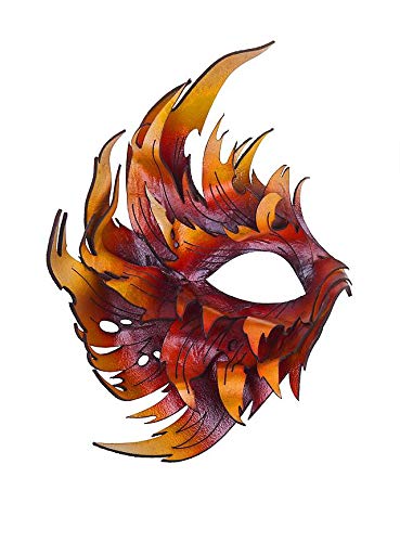 Andracor Handgefertigte Phoenix Maske aus Leder - Braun - Vogel Maske von Andracor