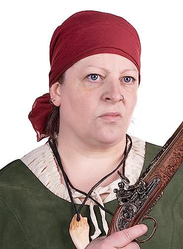 Andracor Kopftuch Halstuch Schal - 1x1m - für LARP, Cosplay, Mittelalter, Fantasy, Karneval, Halloween - Kirschrot von Andracor