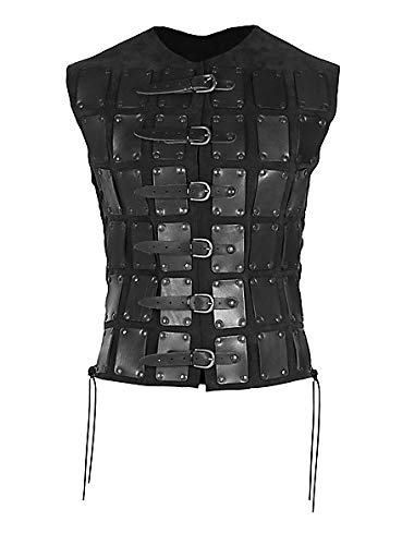 Andracor - Kurze Brigantine aus Leder - beschlagener Körperpanzer mit seitlicher Schnürung - Schwarz - Größe: S-M Andracor - Kurze Brigantine aus Leder - beschlagener Körperpanzer mit seitlicher Schnürung - Schwarz - Größe: S-M von Andracor