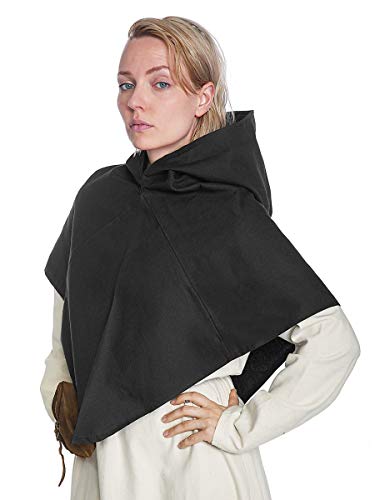 Andracor Nordische Wikinger Gugel - Sigurd - Farbe: Schwarz - Individuell einsetzbar für LARP, Mittelalter, Fantasy & Cosplay von Andracor