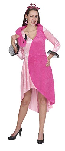 Elbenwald Andrea Moden - Kostüm Flamingo, Kleid mit angenähter Plüsch-Stola, Tier, Trendkostüm, Mottoparty, Karneval, Rosa von Elbenwald