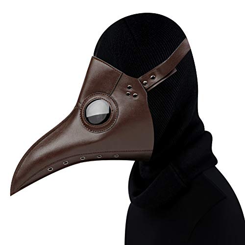 Pest Doktor Schnabel Maske Plague Arzt Necken Halloween Masken Erwachsene Leder Braun von Andriez