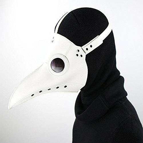 Pestdoktor Schnabelmaske Pestdoktor Tease Halloween Masken Erwachsene Leder Weiß von Andriez