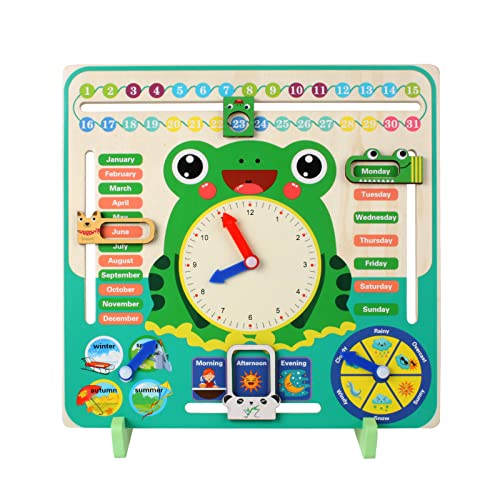 Andux All About Today Board Holzkalender und Lernuhr Lernspielzeug für die Vorschule RZWJ-01 Andux All About Today Board Holzkalender und Lernuhr Lernspielzeug für die Vorschule RZWJ-01 von Andux