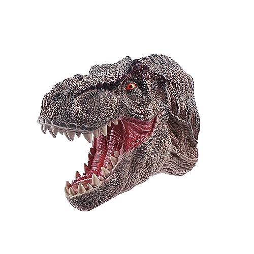 Andux Dinosaurier Handpuppe Realistisch Weichgummi Interaktives Rollenspiel Handpuppe Spielzeug DWST-01 (Tyrannosaurus Rex-Braun) von Andux