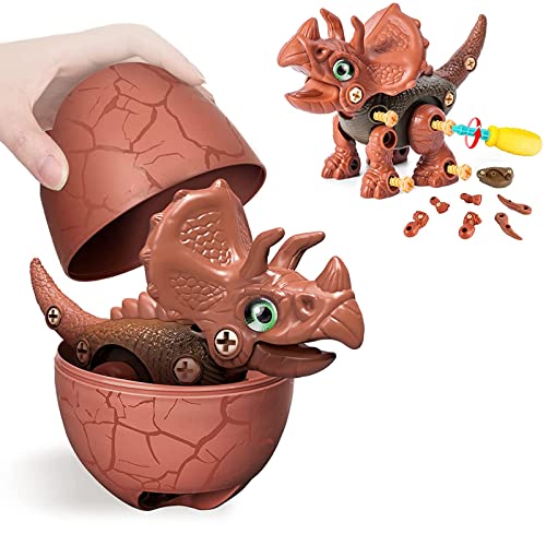 Andux Dinosaurier Spielzeug mit Dinosaurier Eier für Kinder Spielzeuge für frühes Lernen CZKL-01 (Triceratops) von Andux
