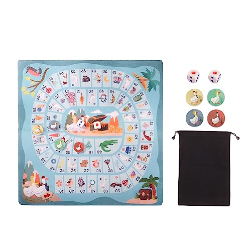 Andux Faltschach Set Tuch Kunst Brettspiel Portable Board Kits Geschenk für Kinder BYYXQ-01 (Gänseschach) von Andux