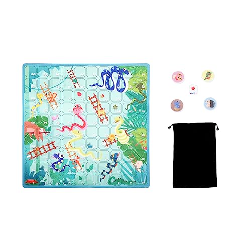 Andux Faltschach Set Tuch Kunst Brettspiel Portable Board Kits Geschenk für Kinder BYYXQ-01 (Schlangen und Leitern) von Andux