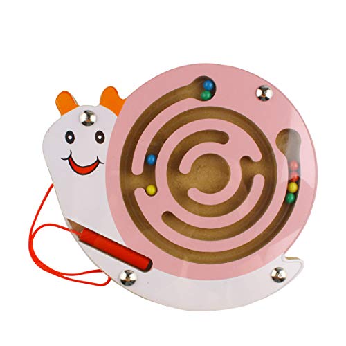 Andux Mini Wooden Magnetisches Labyrinth an Bord Spiel für Kinder MGYX-01(Schnecken) von Andux