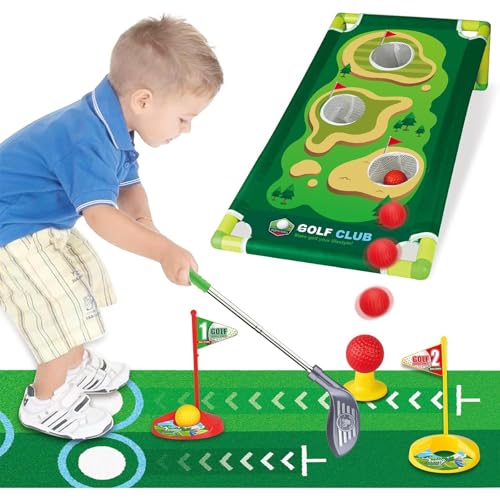 Andux Plastic Retractable Kleinkind Golf Set Educational Golf Toy Set für Jungen Mädchen 3 4 5+ Jahre alt WJGEF-02 (Silber) 777-584A von Andux