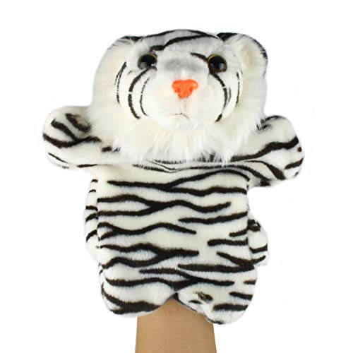 Andux Plüsch Handpuppe Rollenspiel Interaktive Handpuppe für fantasievolles Spiel Performance Theater Weiches Plüschtier Spielzeug SO-22 (Gestreifter Tiger) von Andux