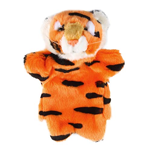 Andux Plüsch Handpuppe Rollenspiel Interaktive Handpuppe für fantasievolles Spiel Performance Theater Weiches Plüschtier Spielzeug SO-23 (Tiger) von Andux