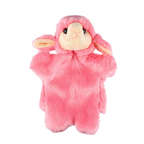 Andux Plüsch Handpuppe Rollenspiel Interaktive Handpuppe für fantasievolles Spiel Performance Theater Weiches Plüschtier Spielzeug SO-25 (Rosa Schaf) von Andux