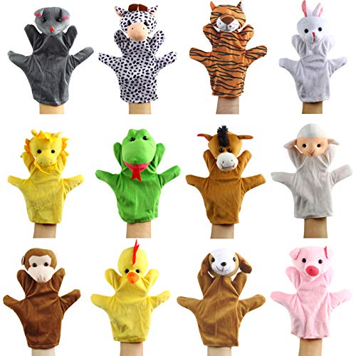 Andux Plüsch Handpuppe Rollenspiel Interaktive Handpuppe für fantasievolles Spiel Performance Theater Weiches Plüschtier Spielzeug SO-38 (Chinesische Tierkreiszeichen) von Andux