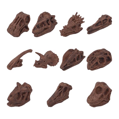 Andux Realistische Mini Dinosaurierknochen Set Dinosaurier Fossil Skelette Spielzeugfiguren für Kinder Wissenschaft Dig Kit KLMX-01 (11Stück) LK1010 von Andux