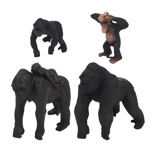 Andux Realistische Tiere Figuren Familie Set Meeresleben Wilder Dschungel Lernen Pädagogisches Spielset FZDW-06 (Orang-Utan, 4Stk/Set) OX117-132 von Andux