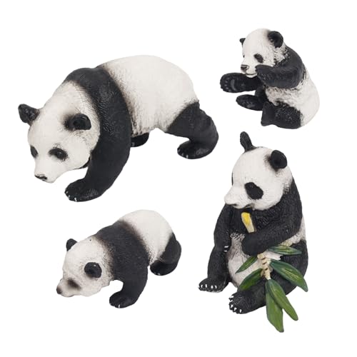 Andux Realistische Tiere Figuren Familie Set Meeresleben Wilder Dschungel Lernen Pädagogisches Spielset FZDW-06 (Panda, 4Stk/Set) von Andux