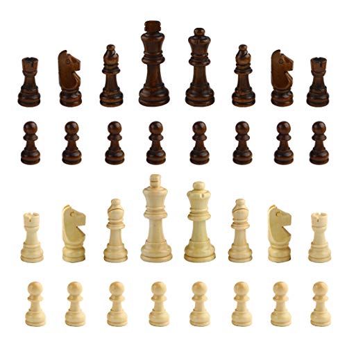 Andux Schachfiguren Schach 32PCS Nur Schachfiguren XQZ-03 (Holz-79mm) von Andux