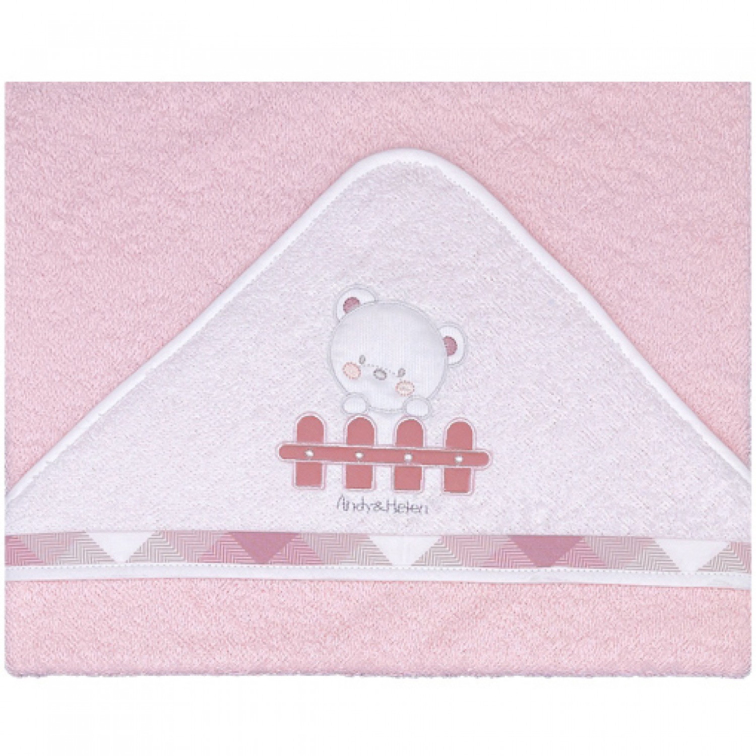 Andy & Helen bestickter Dreieck-Bademantel D26 Pink von Andy & Helen