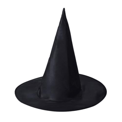 Anevous 1 Stück Halloween Hexenhut, Hexenhüte für Erwachsene Hexenhut Hexen Zubehör Karnevalshut Spitzhut, Dress up Cosplay Kostüm Zubehör für Halloween Karneval, Verkleidung,Schwarz,L von Anevous