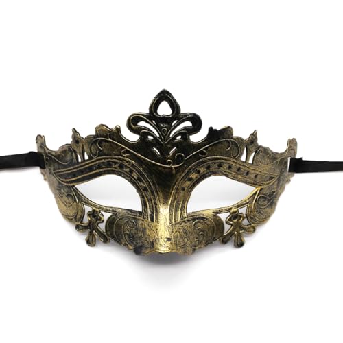 Anevous 1 Stück Venezianische Maske Herren Damen, Party Maskerade Masken Venezianischen Mask Vintage Augenmaske für Halloween Kostüm Cosplay Abschlussball Karneval, Zubehör,Golden D von Anevous