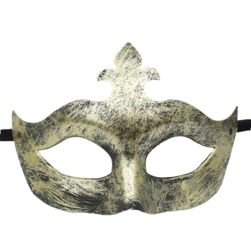 Anevous 1 Stück Venezianische Maske Herren Damen, Party Maskerade Masken Venezianischen Mask Vintage Augenmaske für Halloween Kostüm Cosplay Abschlussball Karneval, Zubehör,Golden H von Anevous