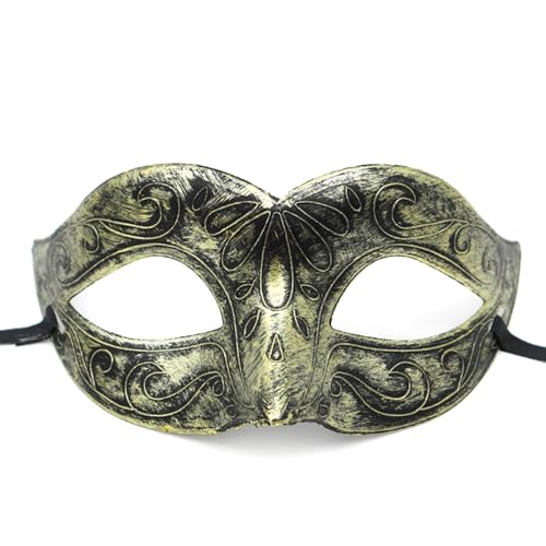 Anevous 1 Stück Venezianische Maske Herren Damen, Party Maskerade Masken Venezianischen Mask Vintage Augenmaske für Halloween Kostüm Cosplay Abschlussball Karneval, Zubehör,Golden M von Anevous