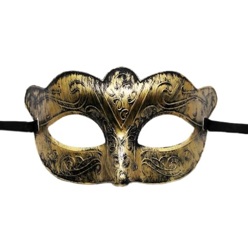 Anevous 1 Stück Venezianische Maske Herren Damen, Party Maskerade Masken Venezianischen Mask Vintage Augenmaske für Halloween Kostüm Cosplay Abschlussball Karneval, Zubehör,Golden von Anevous