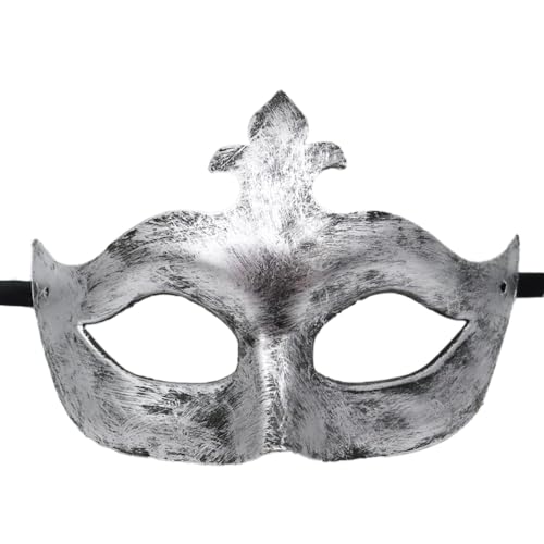 Anevous 1 Stück Venezianische Maske Herren Damen, Party Maskerade Masken Venezianischen Mask Vintage Augenmaske für Halloween Kostüm Cosplay Abschlussball Karneval, Zubehör,Silber H von Anevous