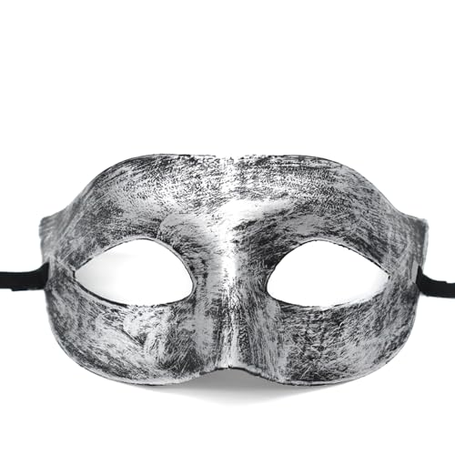 Anevous 1 Stück Venezianische Maske Herren Damen, Party Maskerade Masken Venezianischen Mask Vintage Augenmaske für Halloween Kostüm Cosplay Abschlussball Karneval, Zubehör,Silber K von Anevous