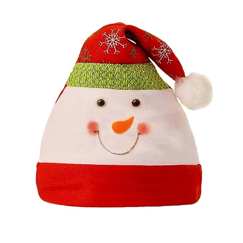 Anevous Weihnachtsmütze für Erwachsene und Kinder, Rote Santa Hat Nikolausmütze Mütze Cartoon Weihnachten Mütze für Weihnacht Partys Weihnachtsdekoration, Unisex,Stil F von Anevous