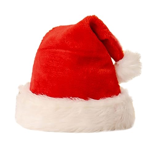 Anevous Weihnachtsmütze für Erwachsene und Kinder, Rote Santa Hat Nikolausmütze Mütze Cartoon Weihnachten Mütze für Weihnacht Partys Weihnachtsdekoration, Unisex,Stil H von Anevous