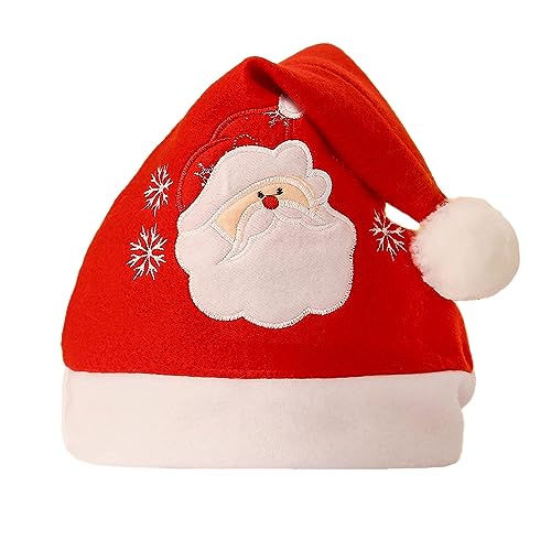 Anevous Weihnachtsmütze für Erwachsene und Kinder, Rote Santa Hat Nikolausmütze Mütze Cartoon Weihnachten Mütze für Weihnacht Partys Weihnachtsdekoration, Unisex,Stil N von Anevous